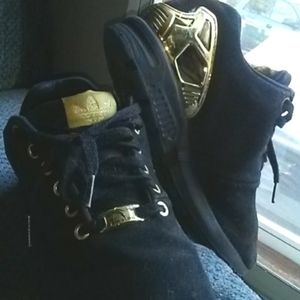 Adidas, 6 1/2, Golden and Black